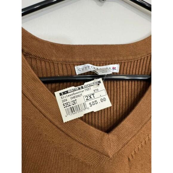 Cutter & Buck Men’s Chestnut Knit Sweater Vest Size 2XT – V-Neck Sleeveless - Picture 3 of 5